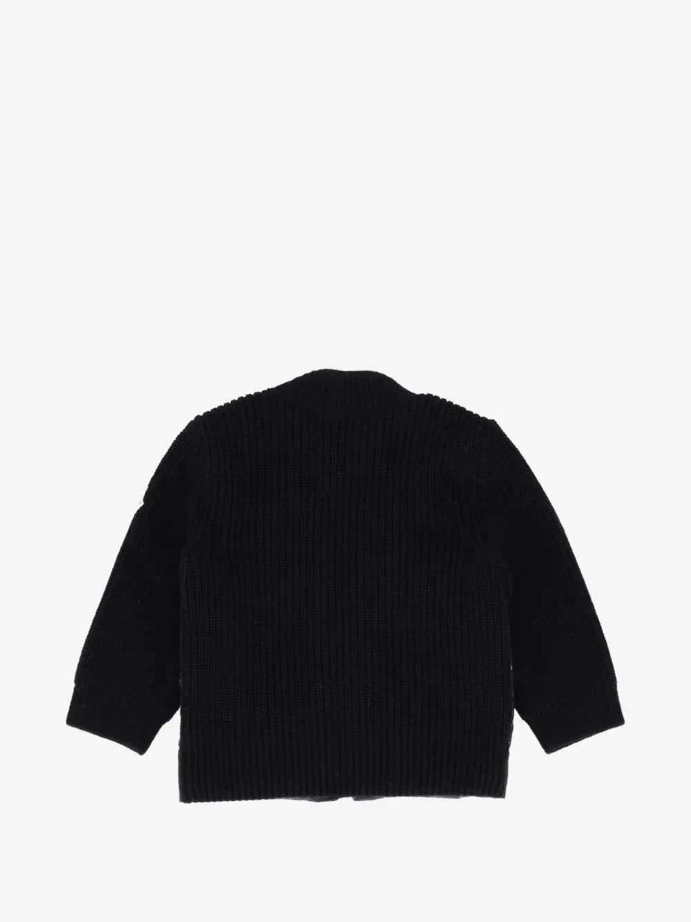 Кардиган в рубчик со стегаными вставками Moncler Enfant, синий — фото 2
