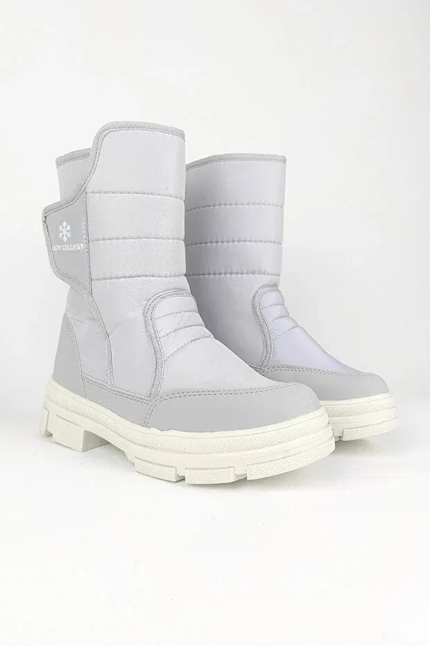 Детские снежные ботинки для девочек водостойкие на липучке Lady Thermal Anti-Slip Sole Velcro Zerenyus, Ice