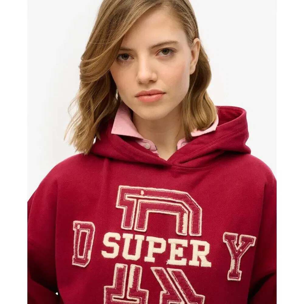 Женское худи с принтом Athletic Essentials Superdry, Bordeaux — фото 4