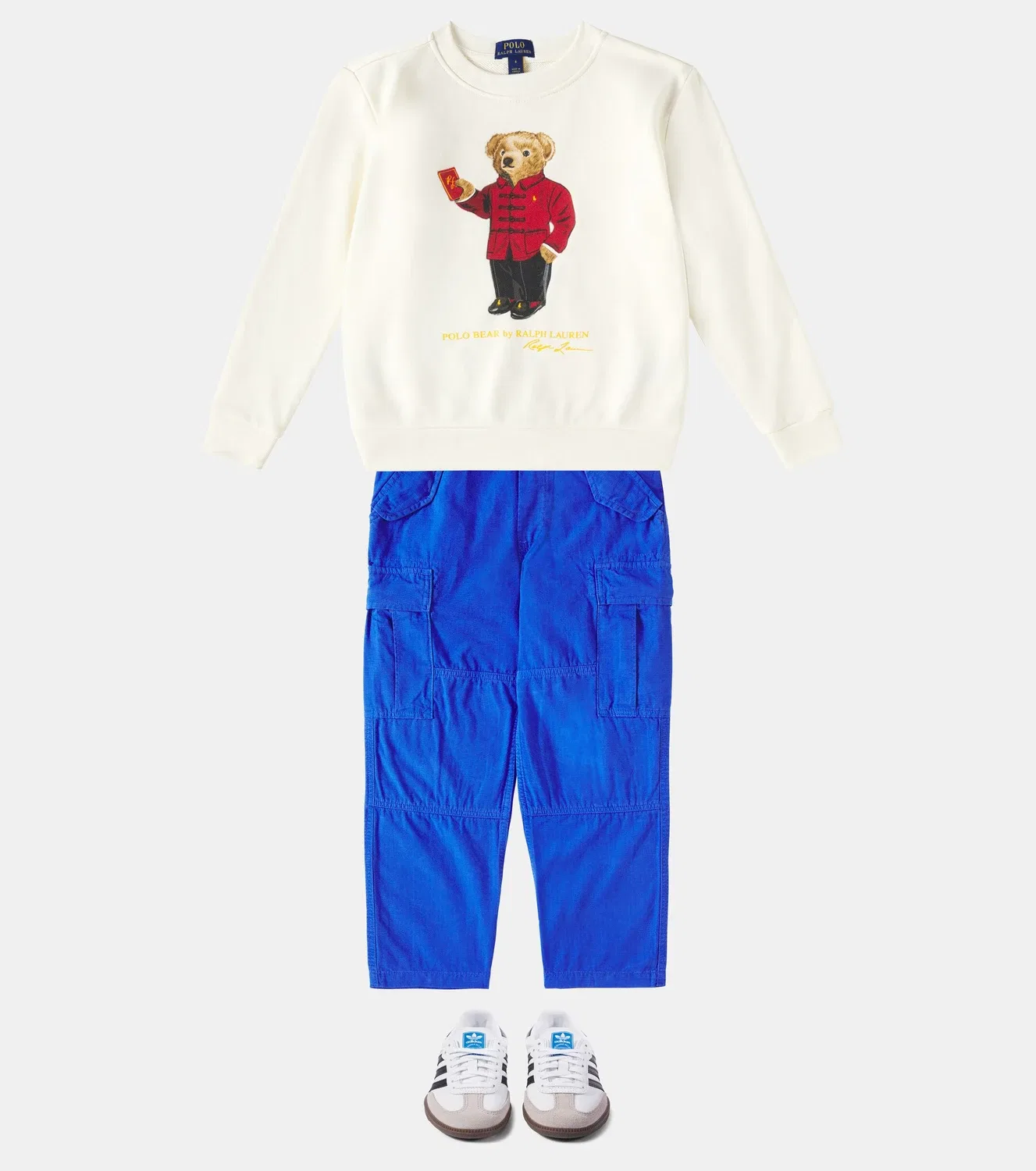 Брюки-карго хлопковые Polo Ralph Lauren Kids, синий — фото 2