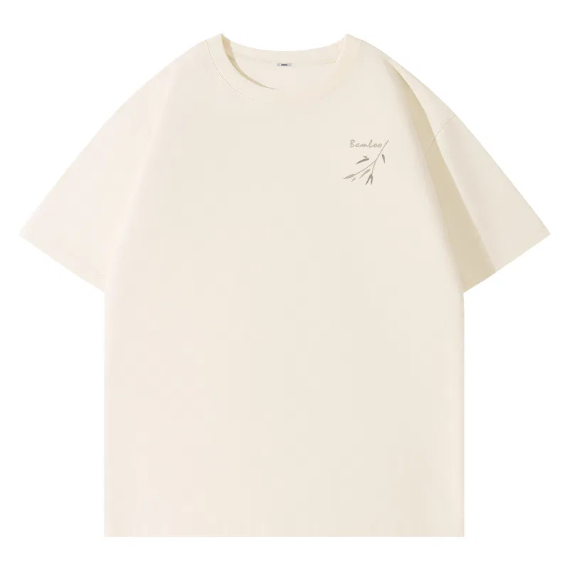 Детская футболка хлопковая Bamboo Shadow Breeze Chest Logo MINISO, Light Beige