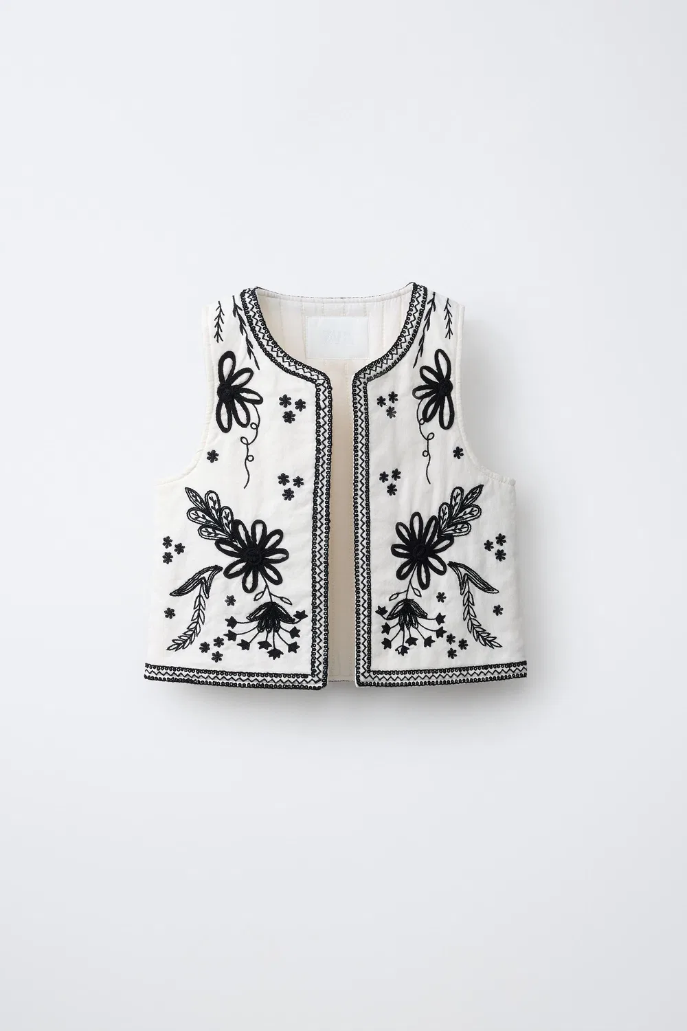 Вышитый жилет ZARA, White
