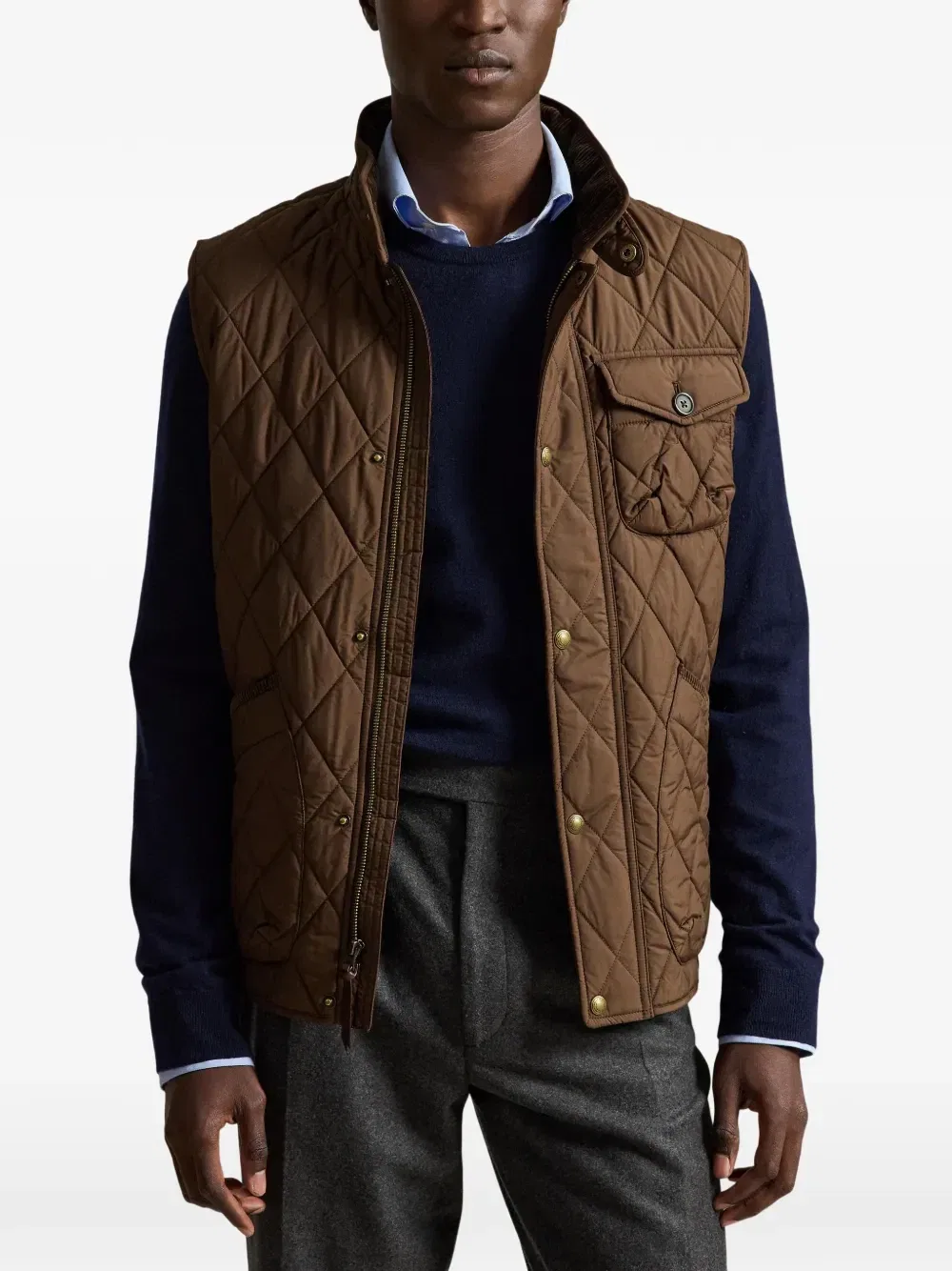 Жилет The Beaton с ромбовидной стежкой Polo Ralph Lauren, коричневый — фото 3
