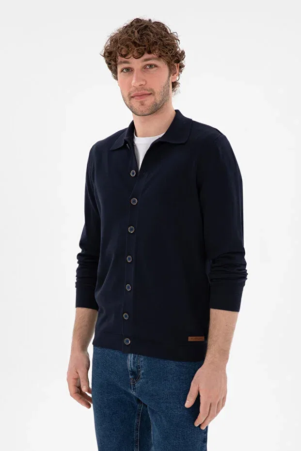 Мужской кардиган хлопковый Basics U.S. Polo Assn., Navy Blue