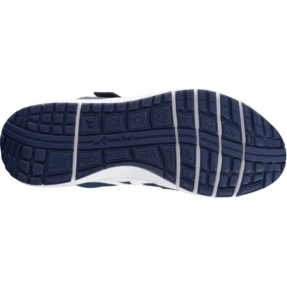 Детские кожаные кроссовки на липучках с нескользящей подошвой Protect 560, Dark Blue Decathlon — фото 4
