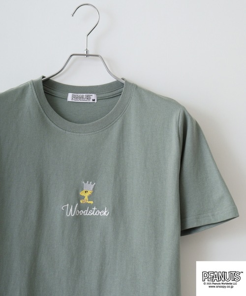 

Футболка с коротким рукавом, принт Woodstock PEANUTS, цвет хаки