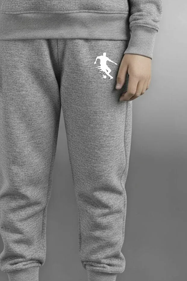 Детские спортивные штаны для девочек с принтом 3 шт Han Elegant, Black/Gray/Navy — фото 4