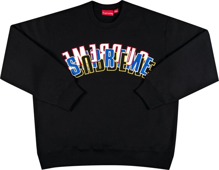 

Толстовка Supreme Stacked Crewneck 'Black', черный