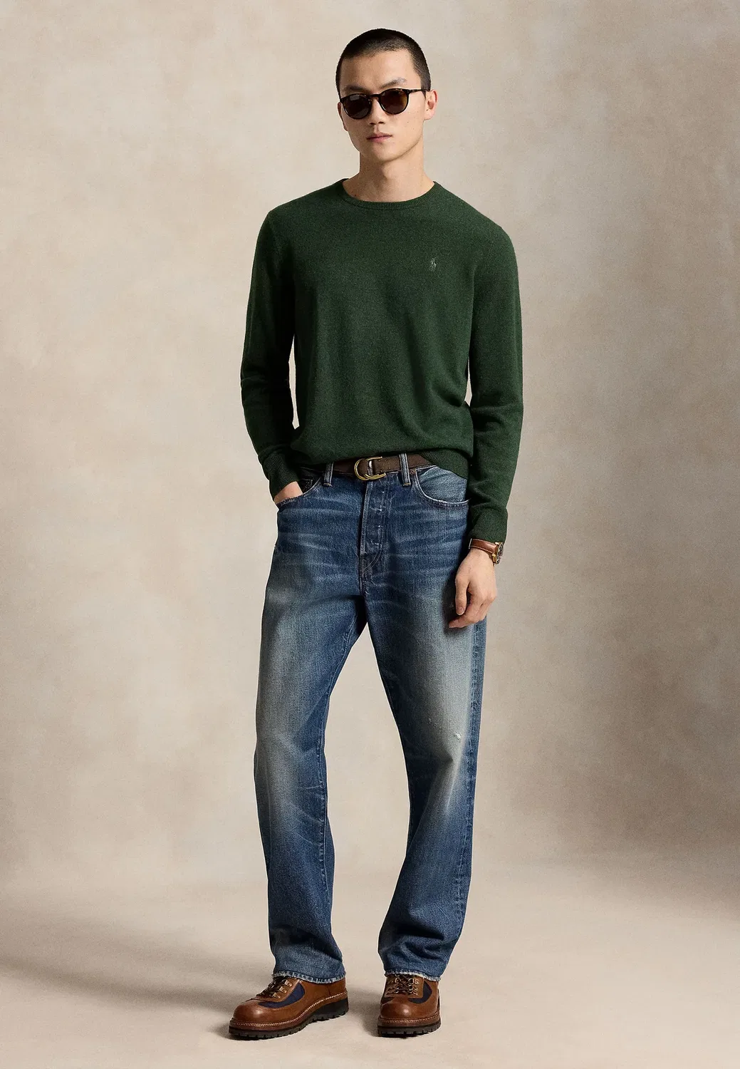 Шерстяной джемпер с круглым вырезом Polo Ralph Lauren, Lodgepole Pine Heather — фото 2