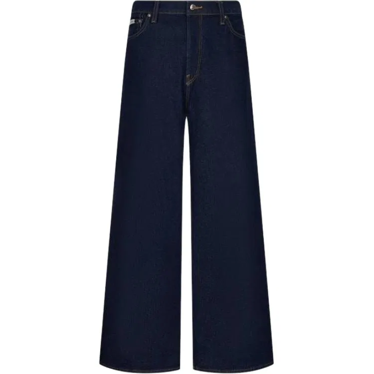 Женские джинсы с широкой штаниной Calvin Klein, N8D Denim Dark Blue