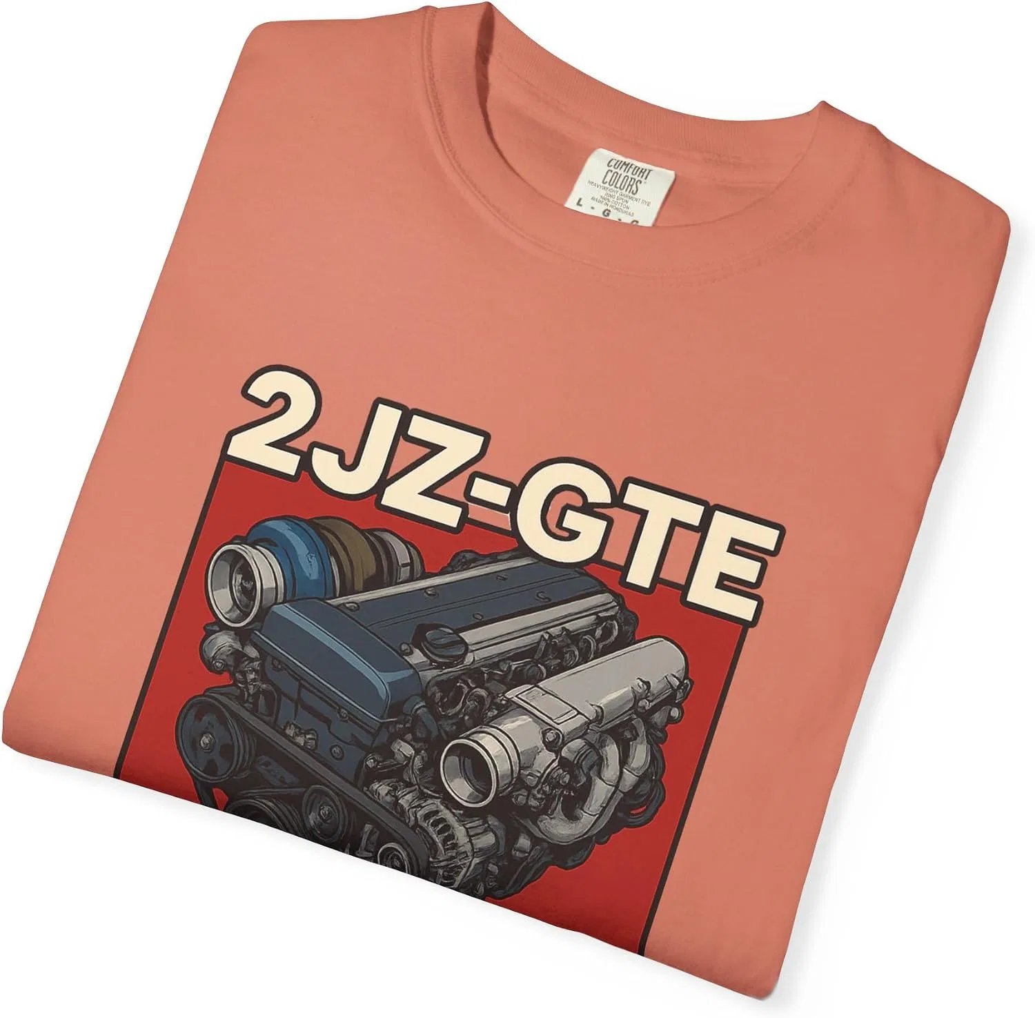 Женская футболка с принтом 2JZ-GTE Comfort Colors, Terracotta — фото 3