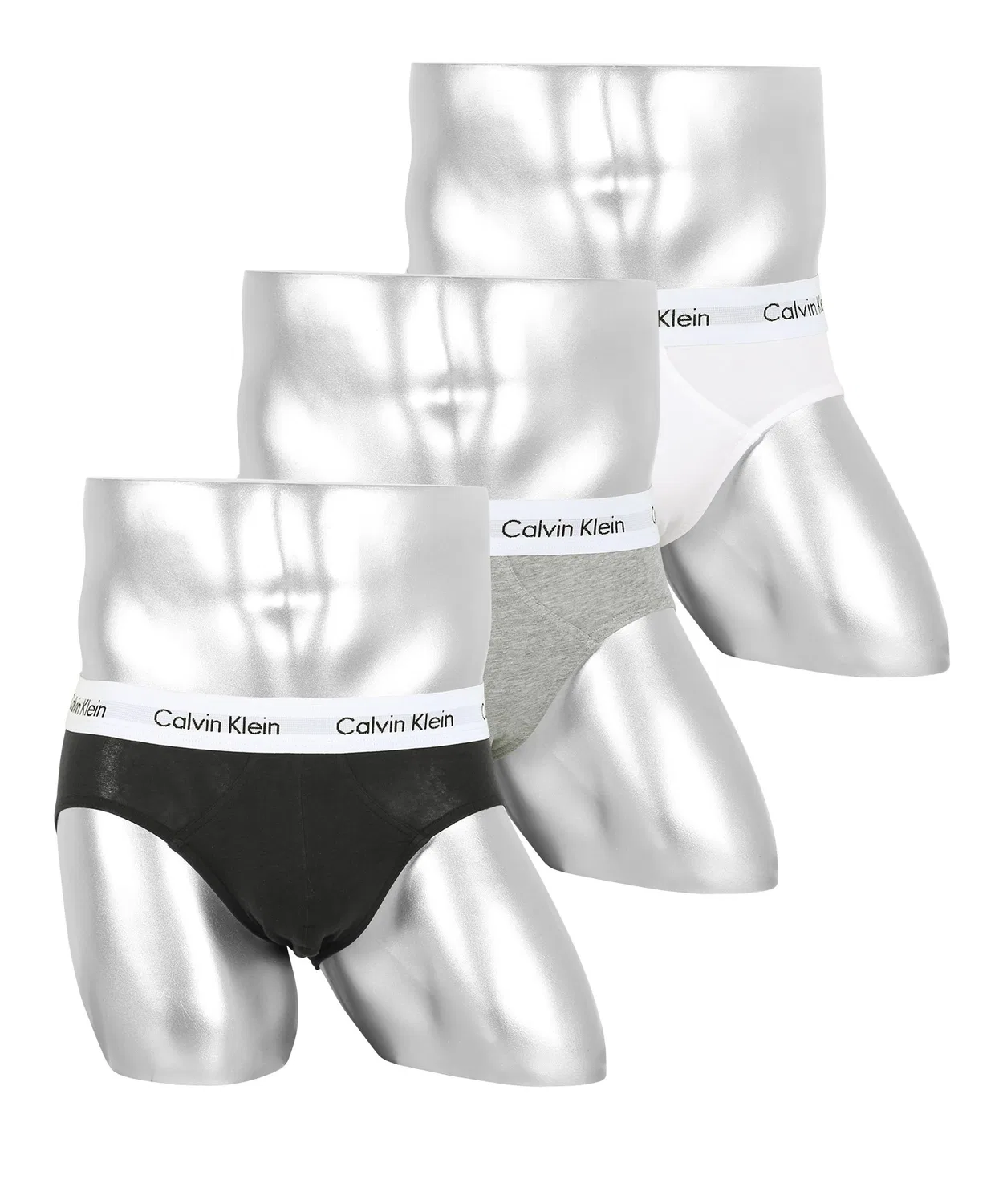 Мужские трусы-брифы с логотипом 3-предметный комплект Calvin Klein, Black