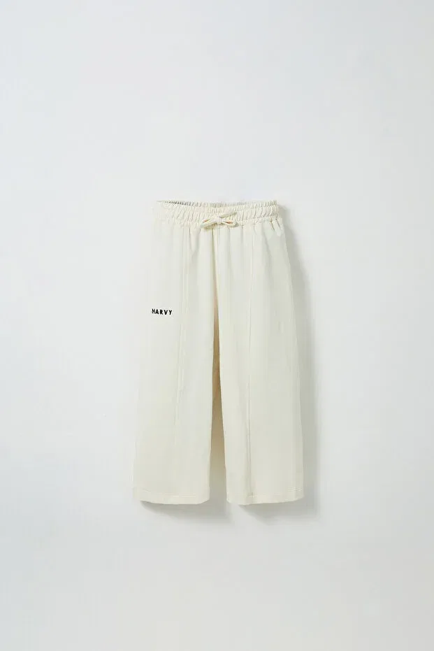 Детские брюки для девочек с вышивкой Basics Marvy, Ecru
