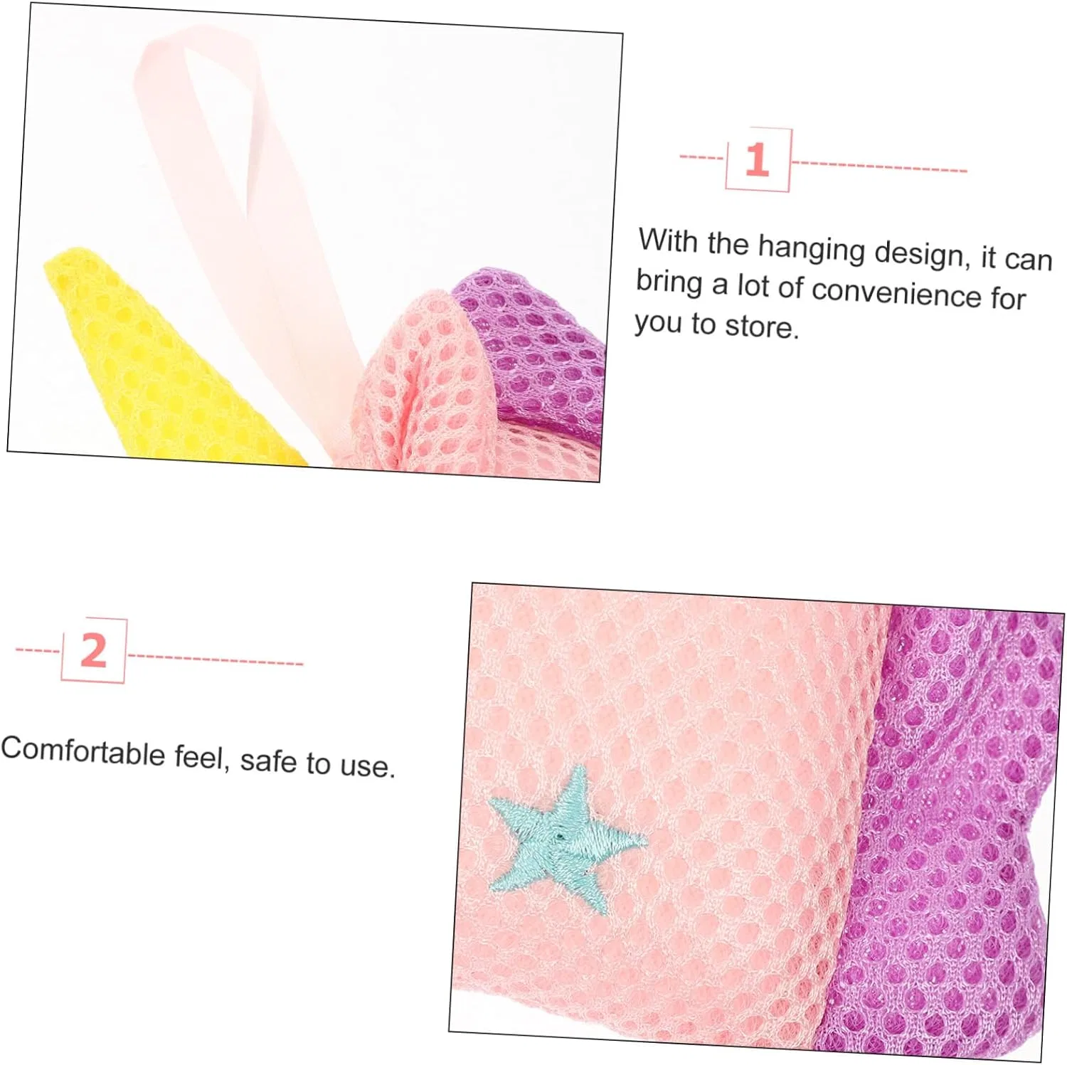 Мочалка для душа Unicorn Bath Shower Ball, набор 6 шт., Healvian, 16x10x15 см, Assorted Colours — фото 3