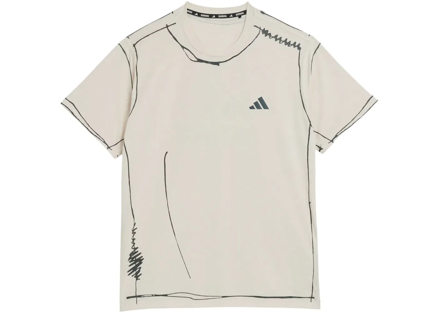 Мужская футболка с принтом Running Unitefit T-shirt Adidas, Halo Ivory
