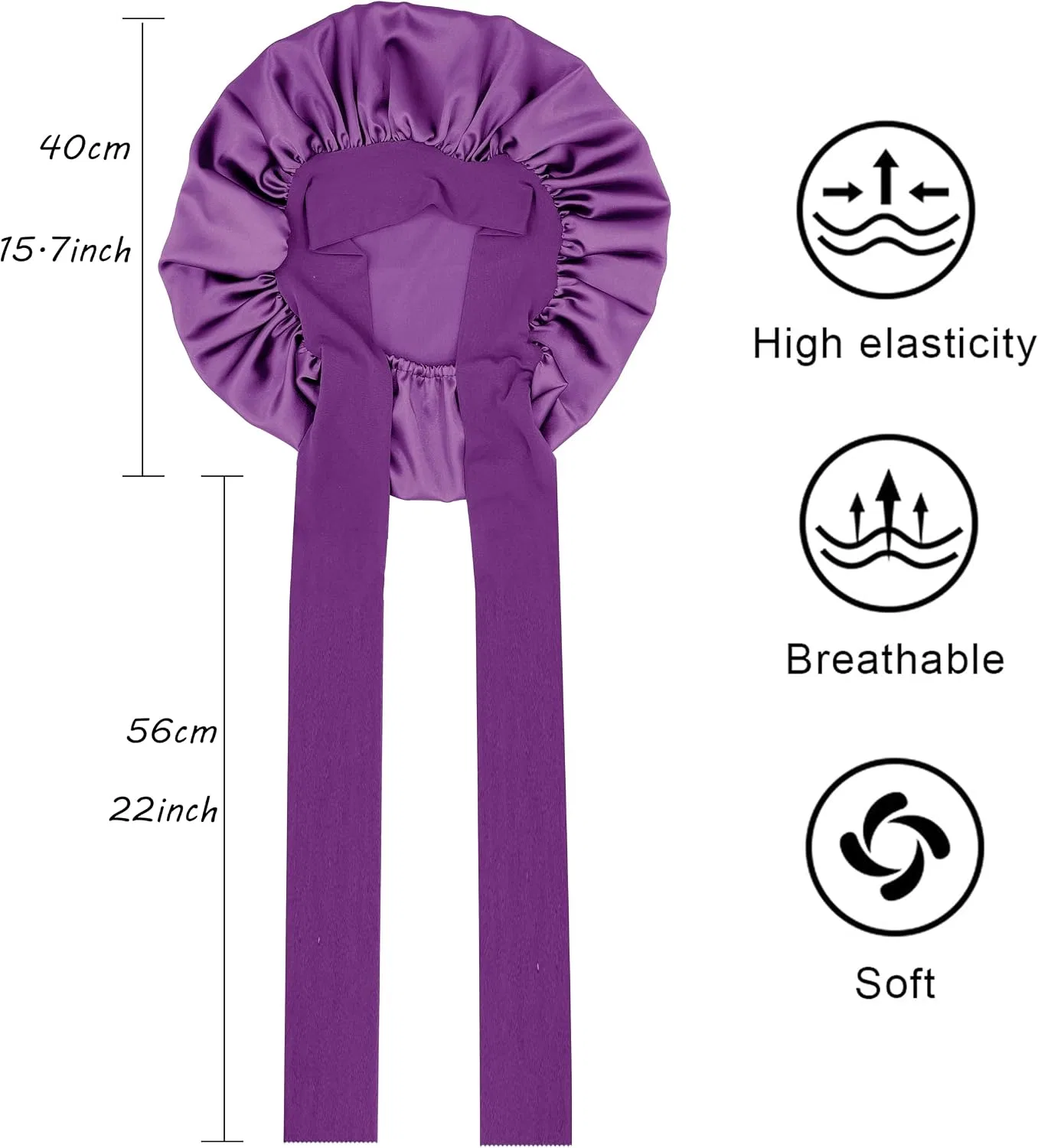Шапочка для душа Satin Silk Bonnet, AUHKARUS, Purple — фото 4