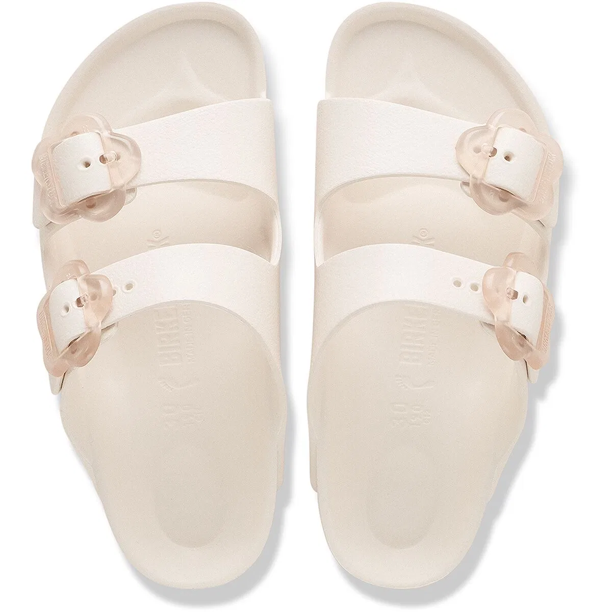 Детские сандалии для мальчиков с цветочной пряжкой Arizona Birkenstock, Eva Eggshell — фото 4