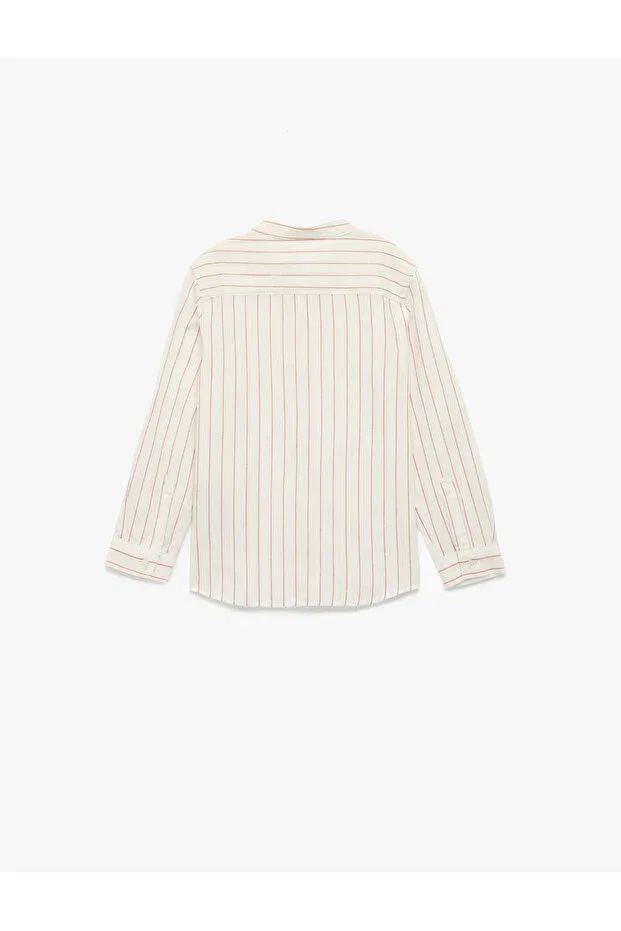 Детская рубашка для мальчиков с длинным рукавом Koton, White Striped — фото 2