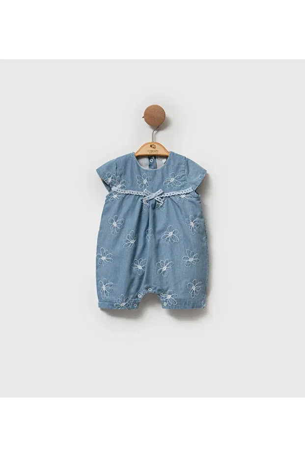 Детский комбинезон для девочек джинсовый с принтом Daisy Embroidery Csp Cassiope, Blue