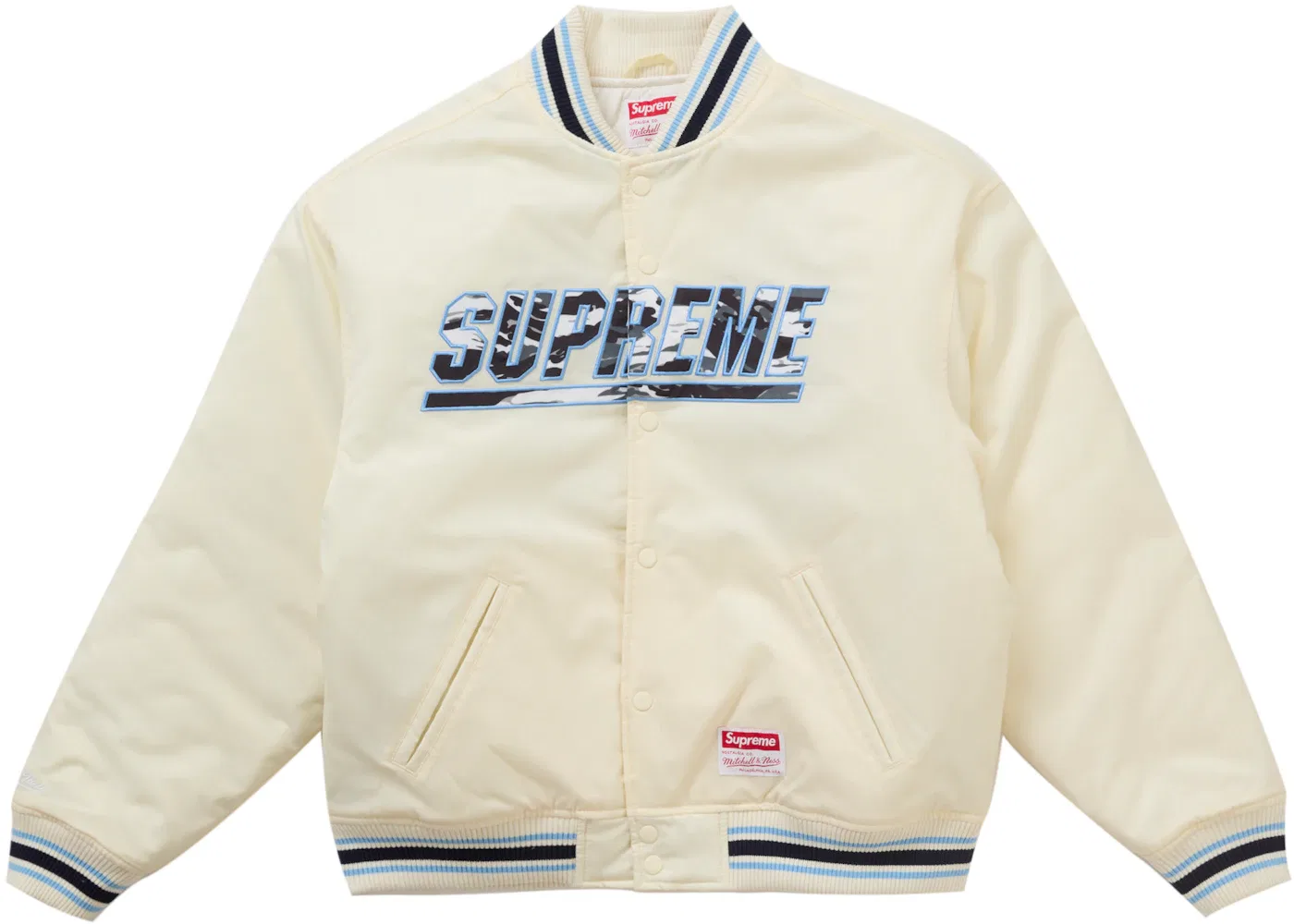 Мужская куртка-бомбер с камуфляжным принтом Supreme White