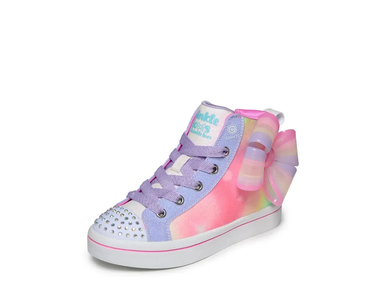 Кроссовки со светящимся носком Twinkle Toes Twi-Lites 2.0 Rain-Bow Lane, Skechers, светло-розовый — фото 2