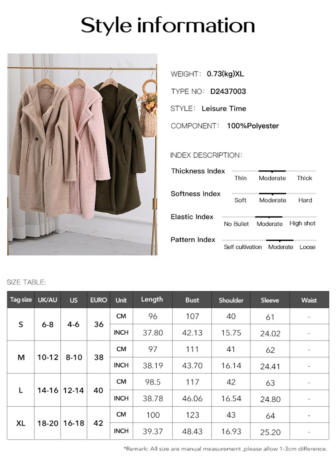 Женское пальто оверсайз с принтом из флиса с faux fur, cachi — фото 4