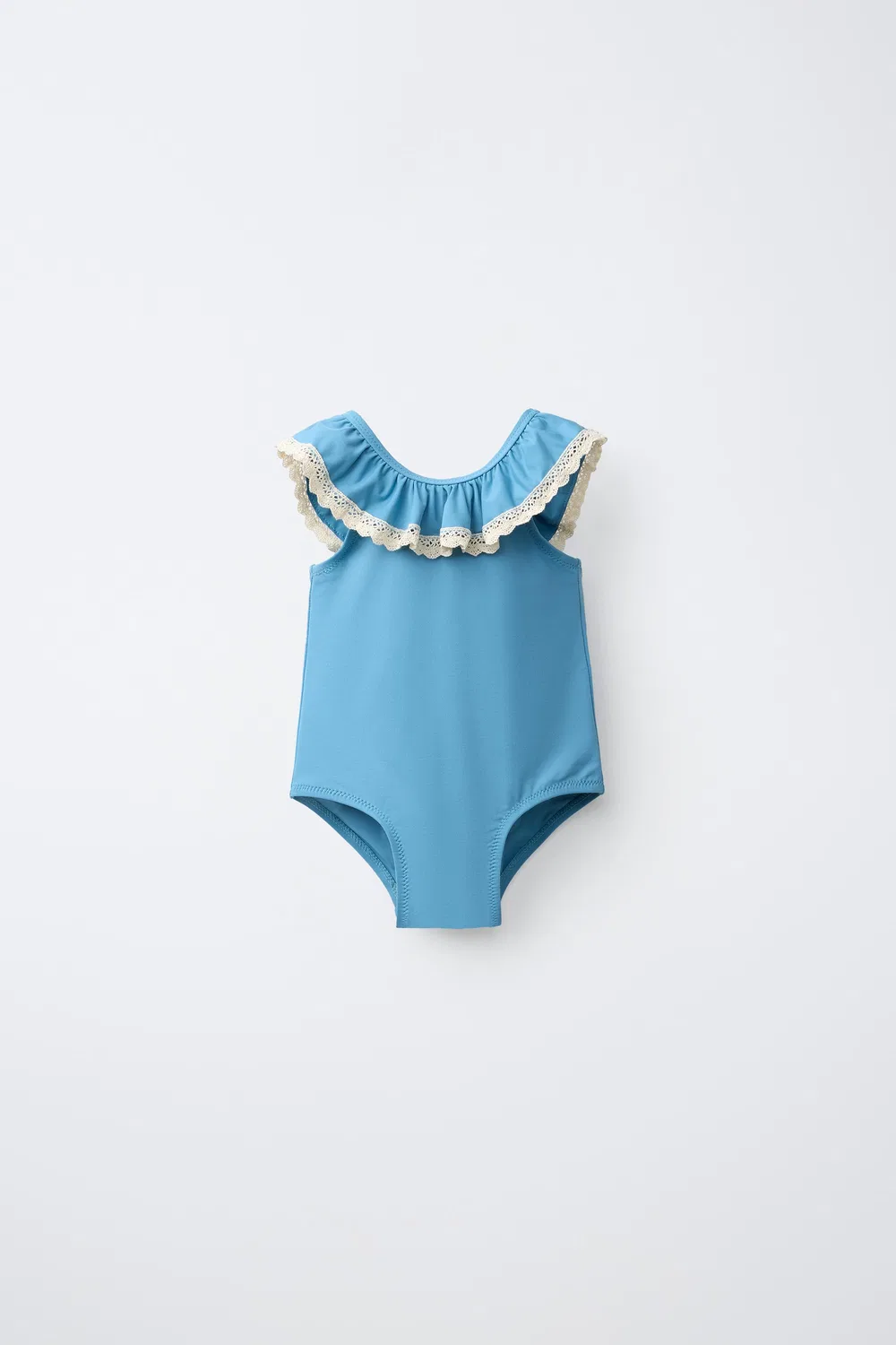 2-6 лет / Купальник с контрастной кружевной отделкой ZARA, Petrol Blue — фото 2