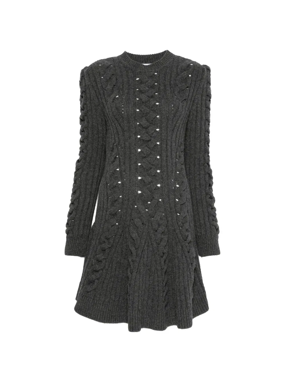 Платье фактурной вязки Alexander Mcqueen, серый