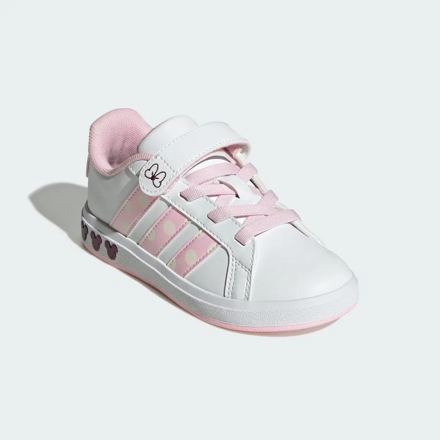 Детские кроссовки с принтом Minnie Mouse, модель Grand Court Shoes, adidas, Белый — фото 3