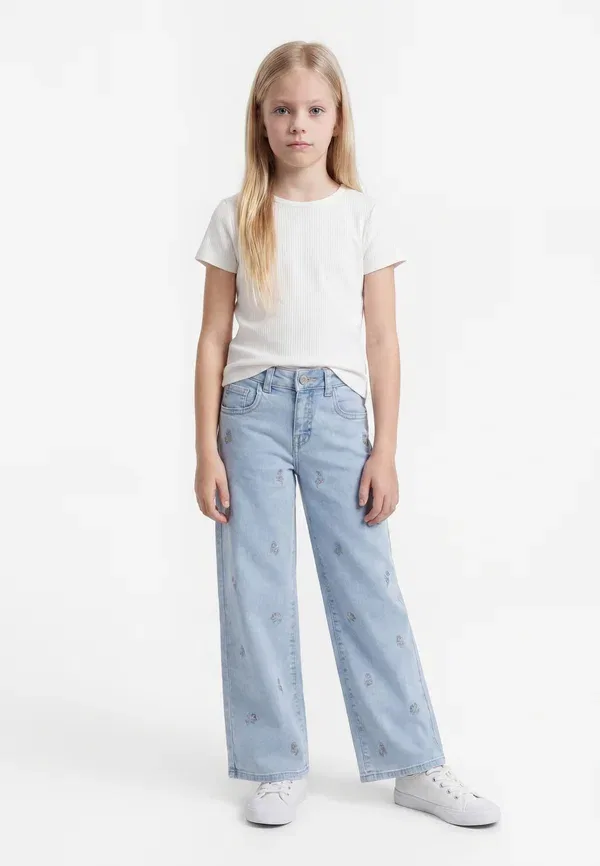 Джинсы хлопок Name It Wide leg - relaxed fit jeans, Light Blue Denim, светло-голубой