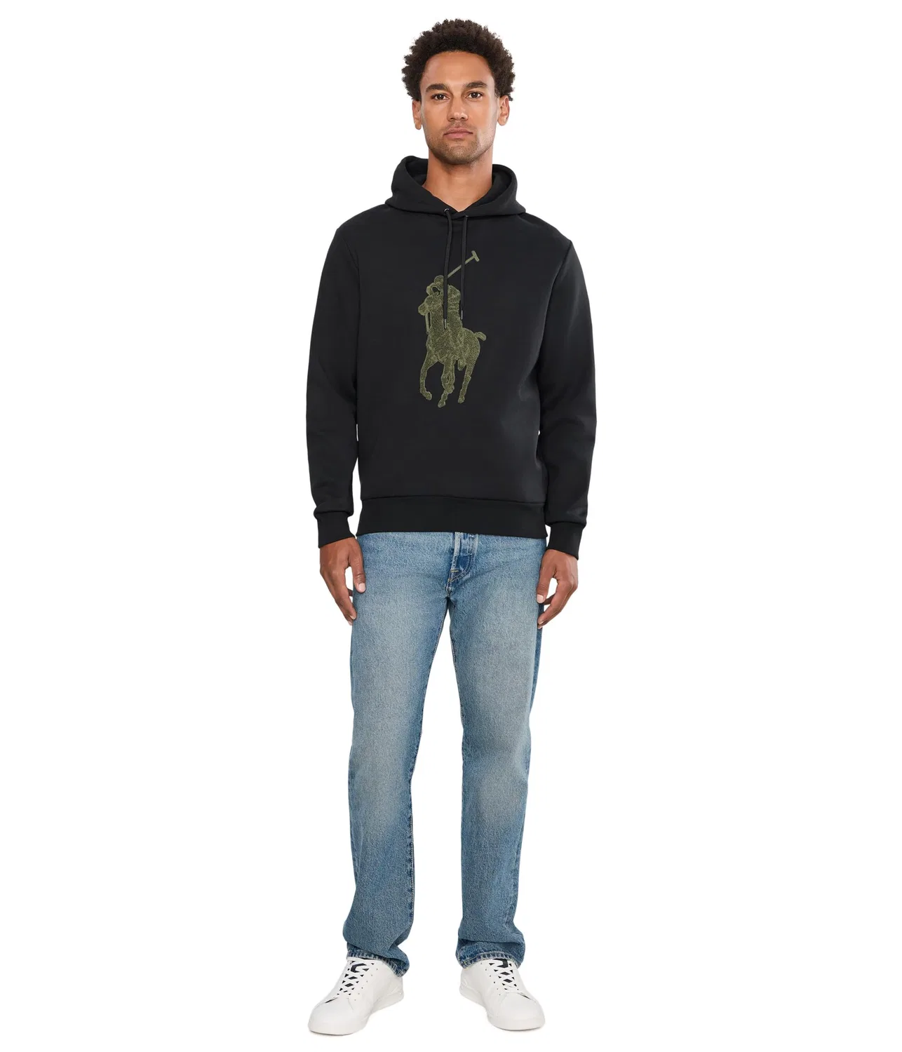 Тканая толстовка с длинными рукавами и капюшоном, двойного плетения Polo Ralph Lauren, Polo Black — фото 2