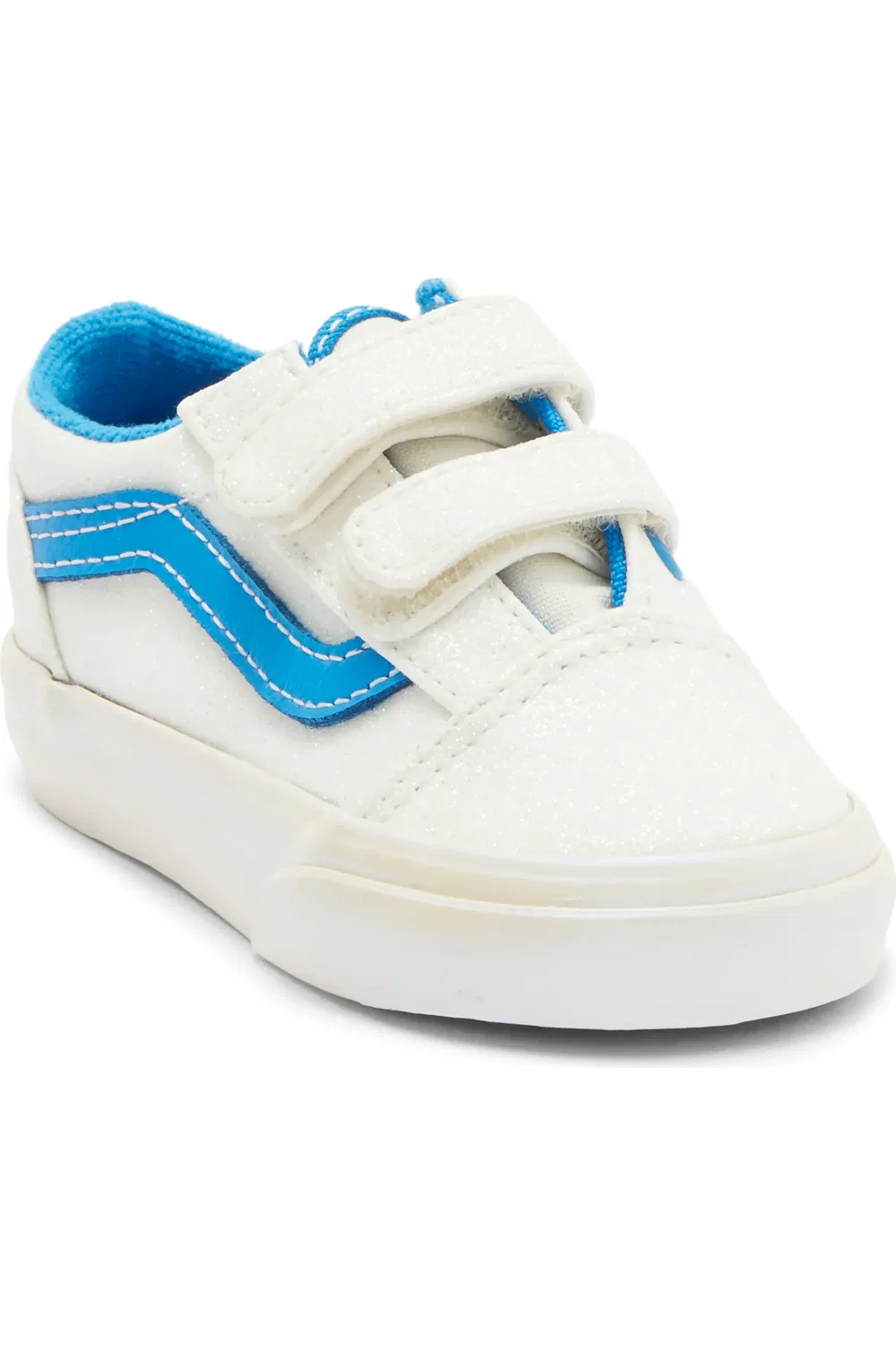 Кеды детские на липучке Old Skool Vans, белый синий