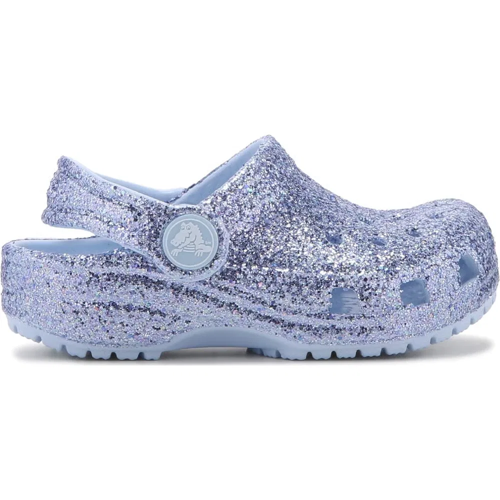 Детские классические сабо с блестками для малышей Crocs, Blue Glitter — фото 2