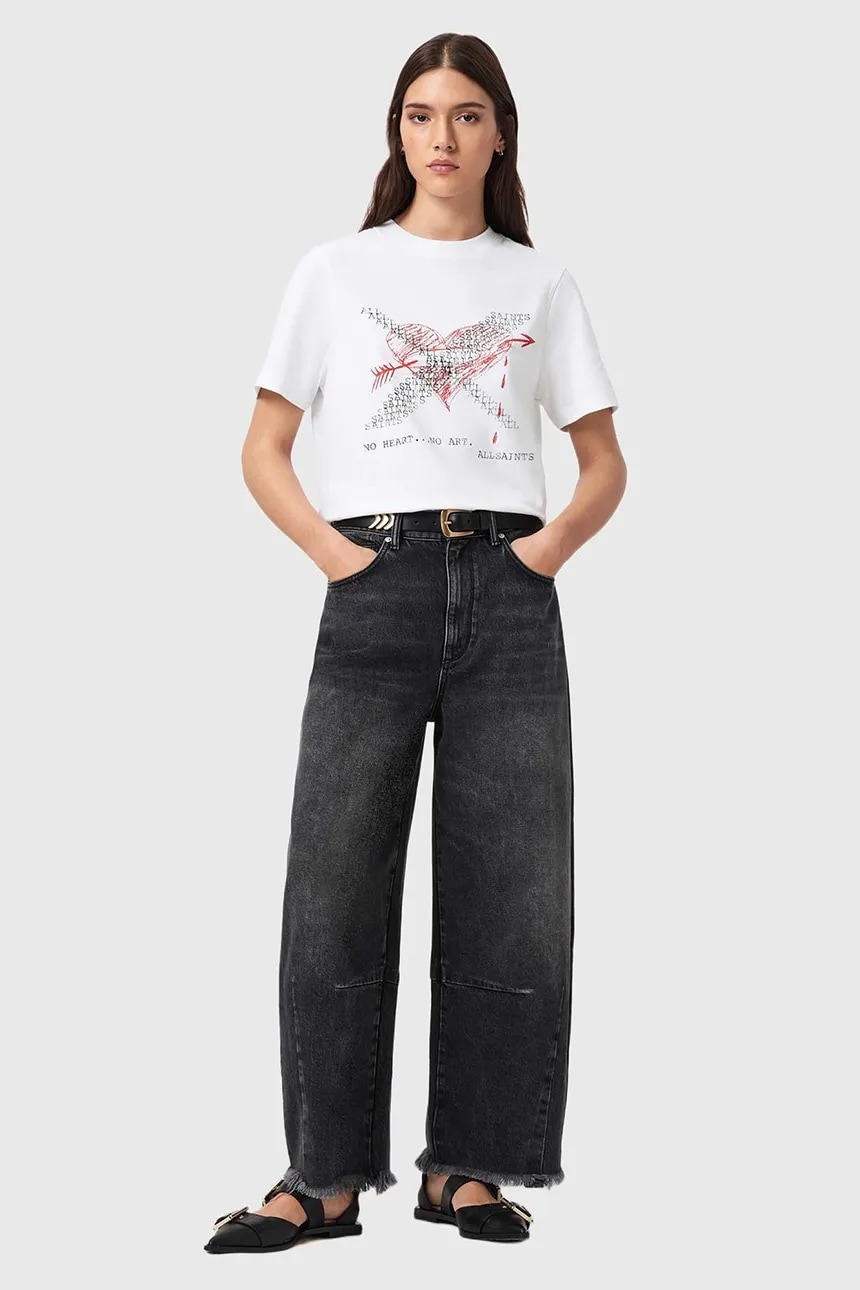 Футболка AllSaints Heartache Lisa Crew Neck, белый — фото 4