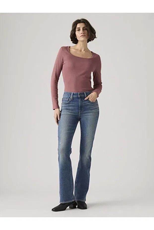Женские джинсы-клеш с высокой посадкой Levi'S, Medium Indigo - Worn In