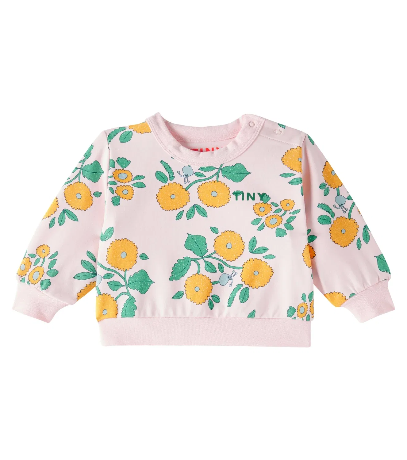 Толстовка-джерси с принтом Baby Flowers Tinycottons, розовый