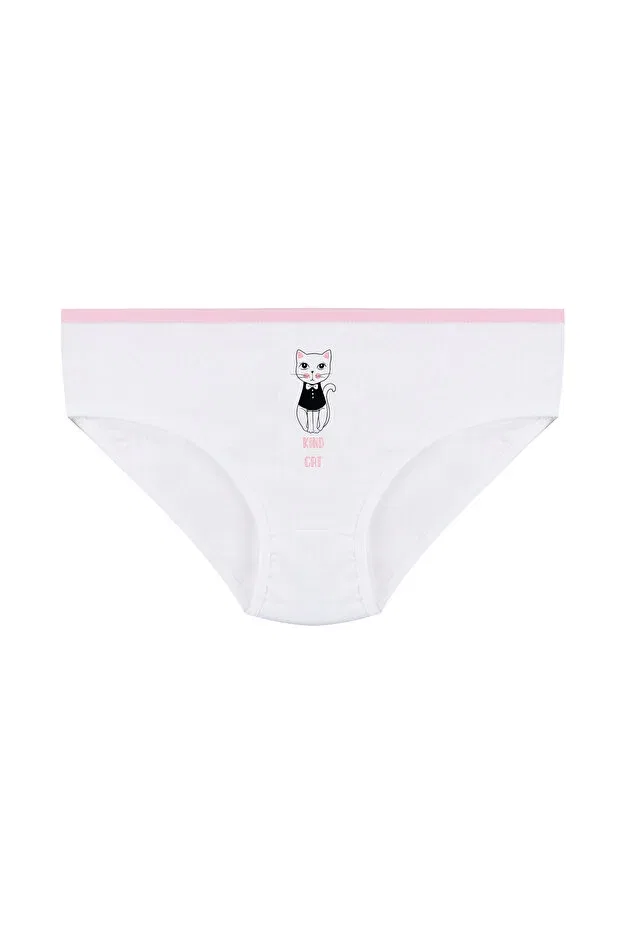Детское нижнее белье для девочек с принтом 3 шт. Girl'S 3-piece cute mouse patterned slip Koza Iç Giyim, Powder — фото 3