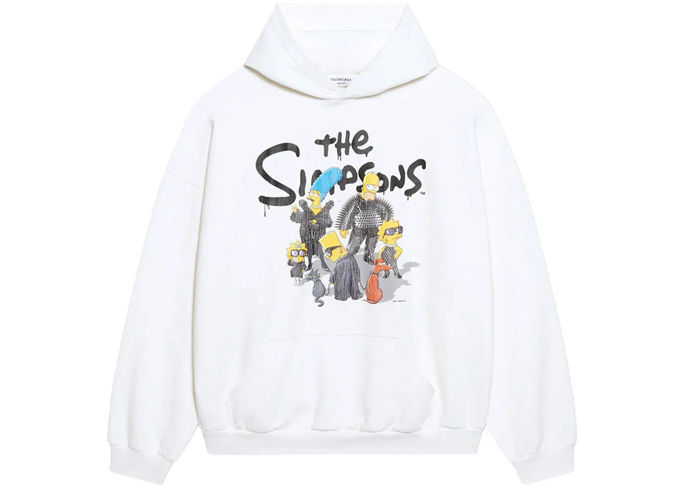 Женский худи свободного кроя Balenciaga x The Simpsons, White