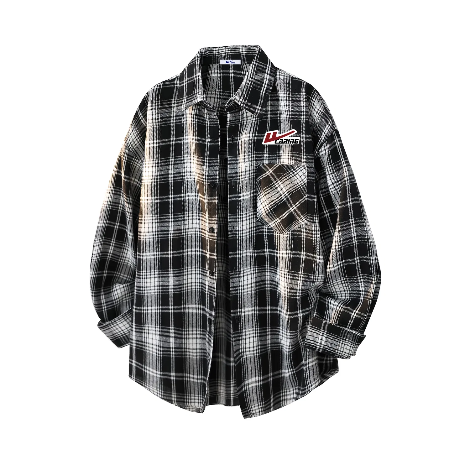 Детская рубашка с воротником и принтом в клетку Yellow Plaid (DIY Badge) WARRIOR — фото 4