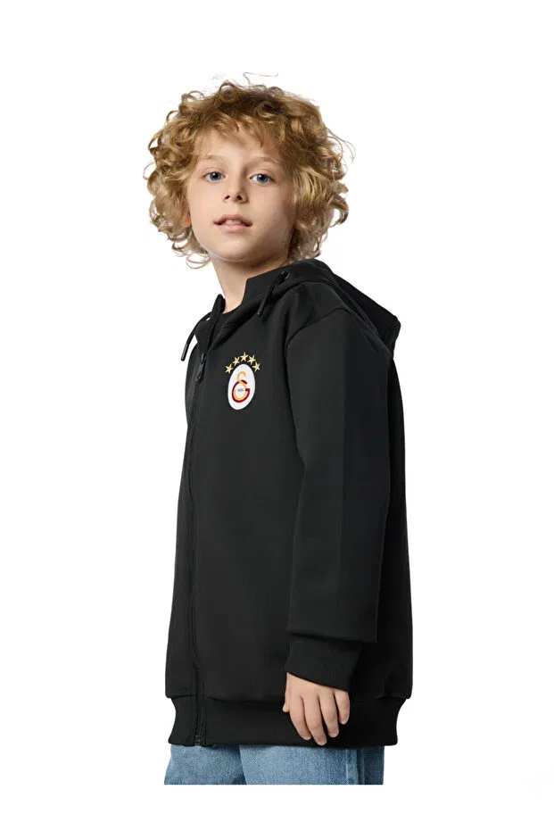 Детское худи для девочек с принтом Galatasaray 5 Star Kids Hoodie Gsstore, Black — фото 3