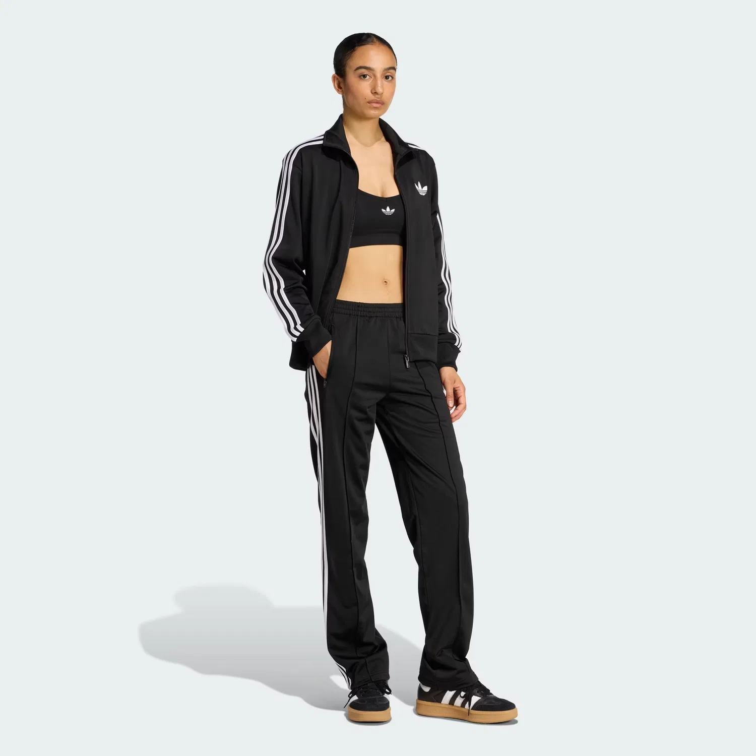 Женская олимпийка свободного кроя Firebird Track Top Loose Adidas Originals, черный/белый — фото 4