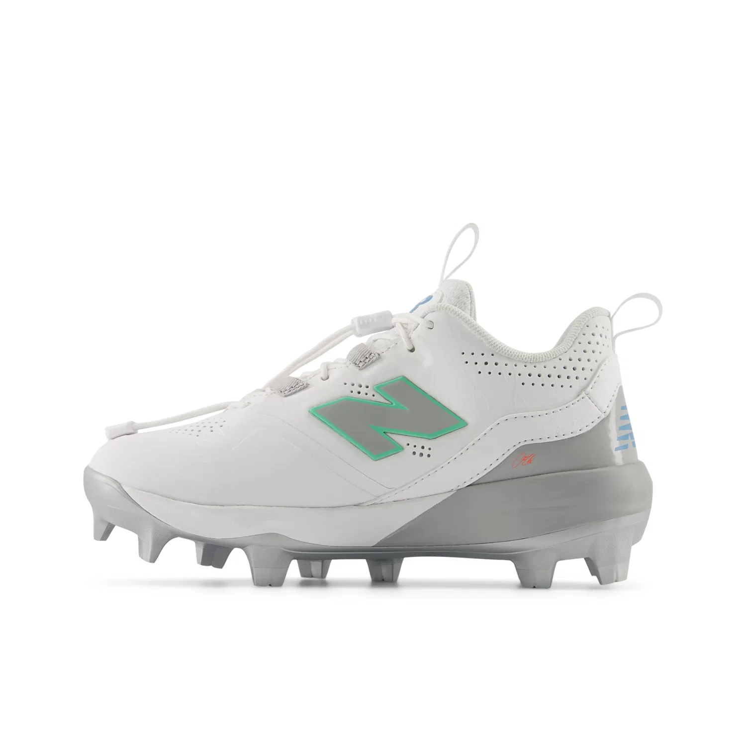 Детские бейсбольные шиповки с шнуровкой-фиксатором Fuelcell Lindor 3 Youth New Balance, White — фото 3