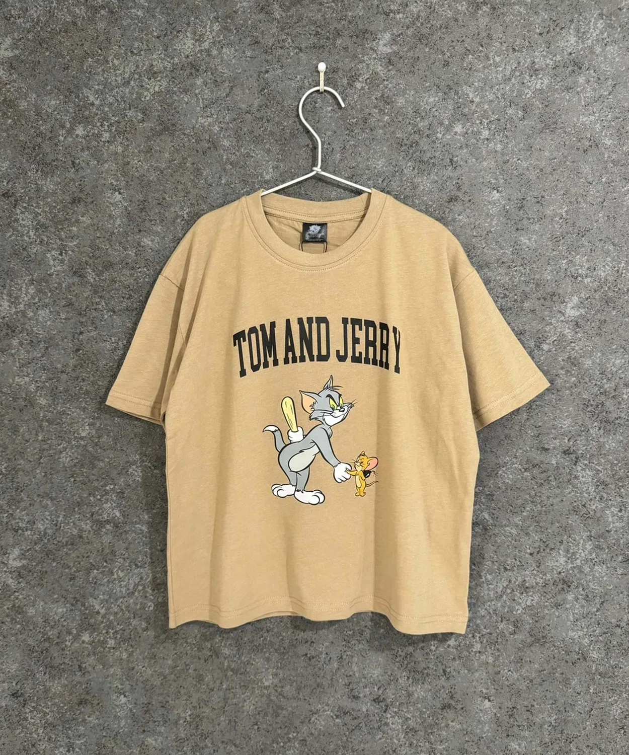 Детская футболка оверсайз с принтом Tom and Jerry T23-00 TOM&JERRY, Beige