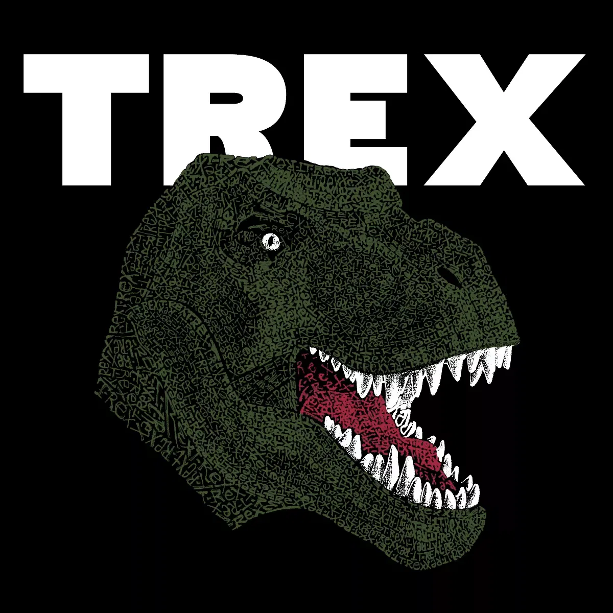 Детский свитшот для девочек с принтом T-Rex Head LA Pop Art, Black — фото 2