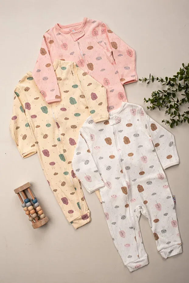 Детское боди-комбинезон с принтом Enia Baby, Ecru — фото 2