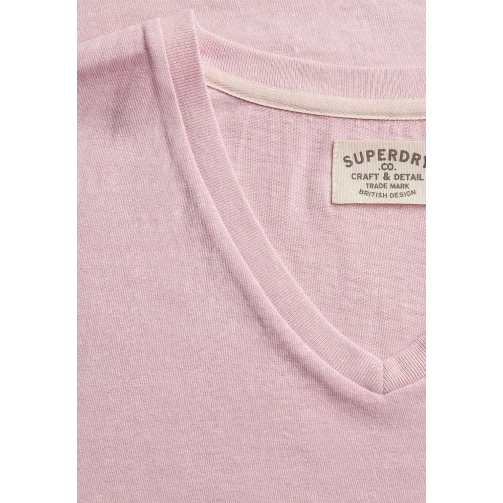 Футболка с v-образным вырезом Classic Cotton Linen Vee Superdry, розовый — фото 4