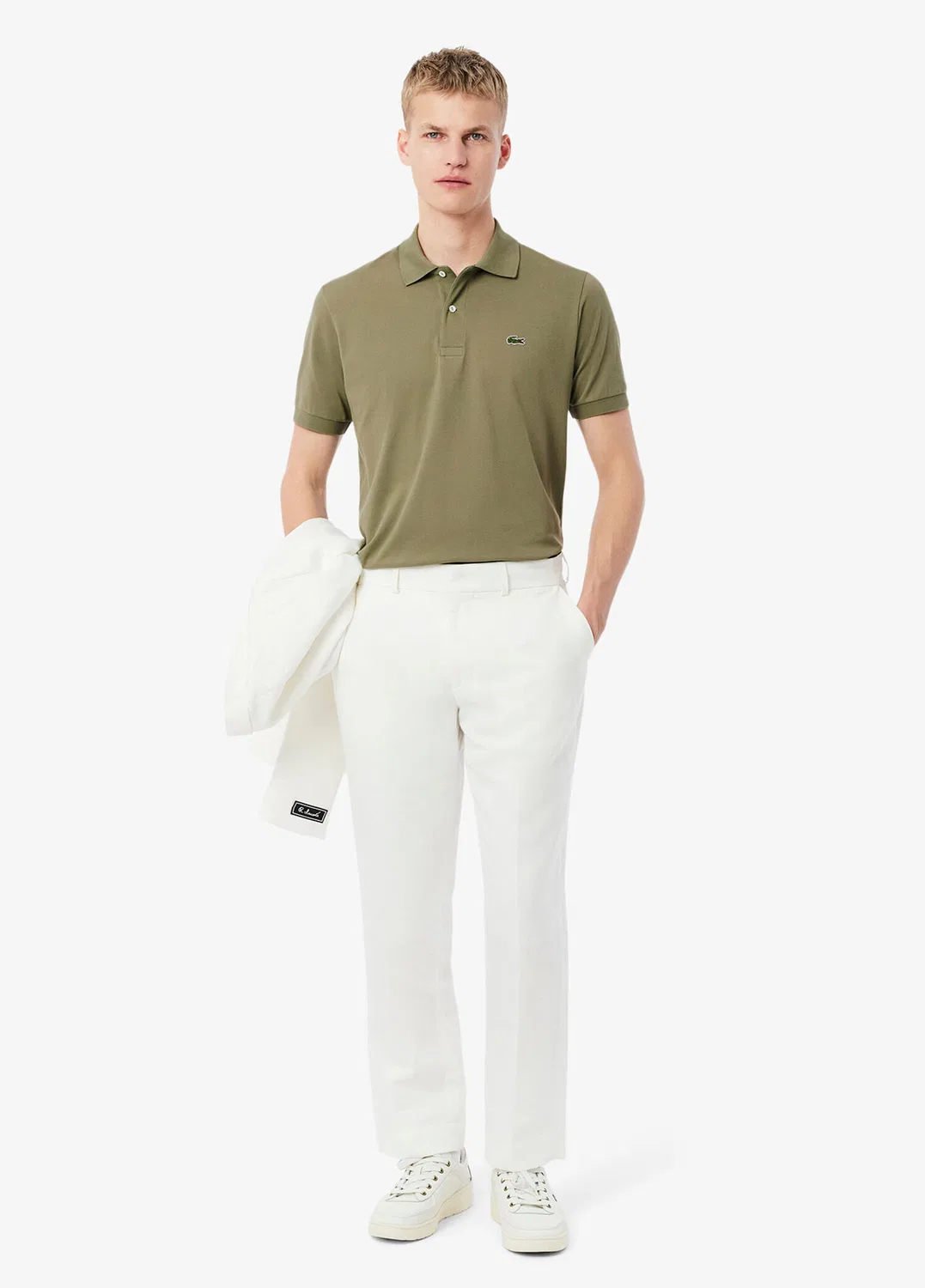Поло Lacoste L.12.12 Classic Fit, хаки — фото 4