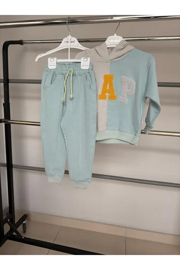 Детский спортивный костюм для девочек с вышивкой Baby Flamindo, Blue — фото 3