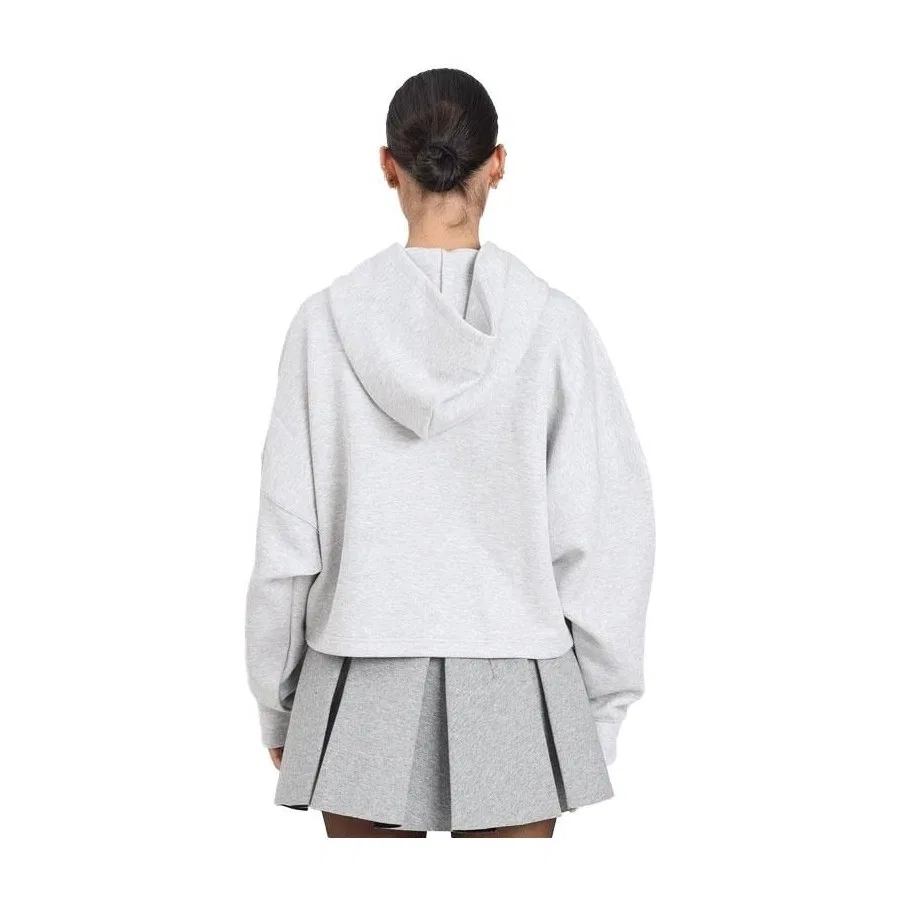 Женский худи с капюшоном из хлопка 3 Stripes Hoody adidas, Серый — фото 2