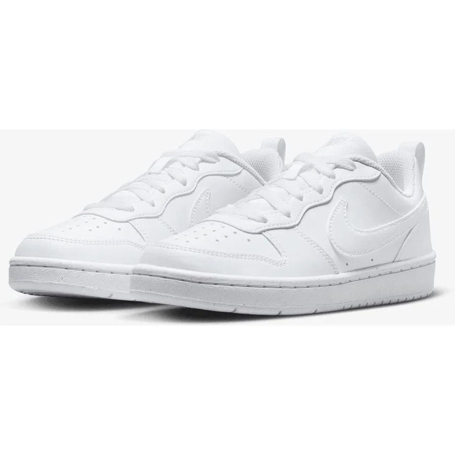 Кроссовки детские с длинным шнурком Court Borough Low Recraft Nike, Белый — фото 2